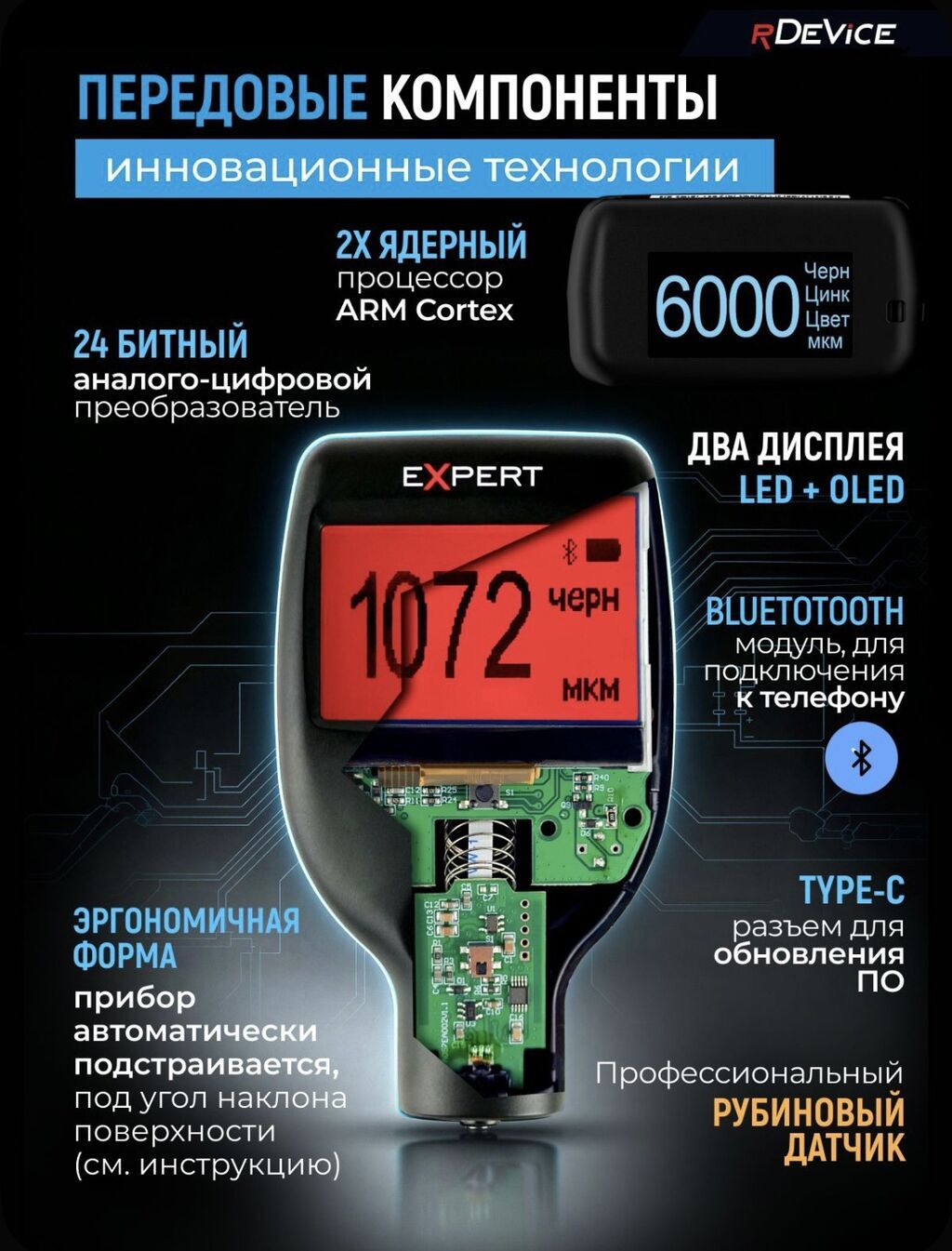 Толщиномер RDevice Expert 2026 новые Россия . Современный прибор для: фото 7