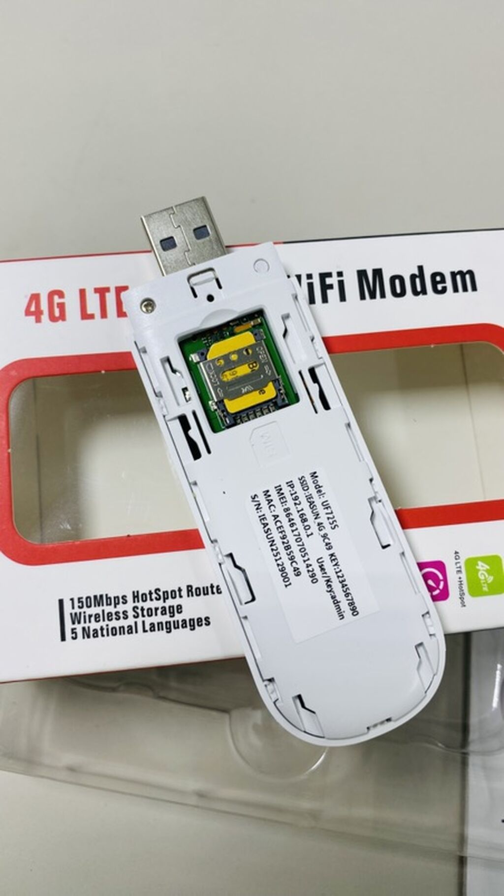 4G LTE Wi‑Fi модем/роутер IEASUN (модель UF725S) - Тип: 4G LTE Wingle: фото 6