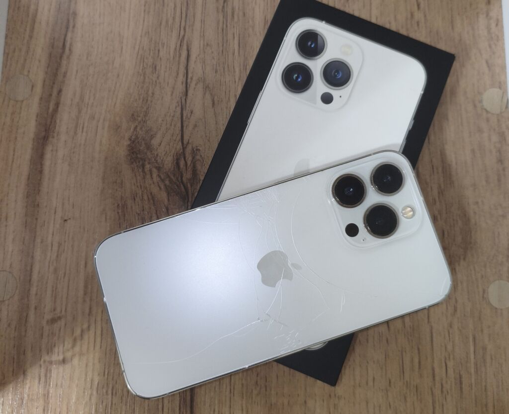 IPhone 13 Pro, Б/у, 128 ГБ, Серебристый, Коробка, 77 % — фото 3
