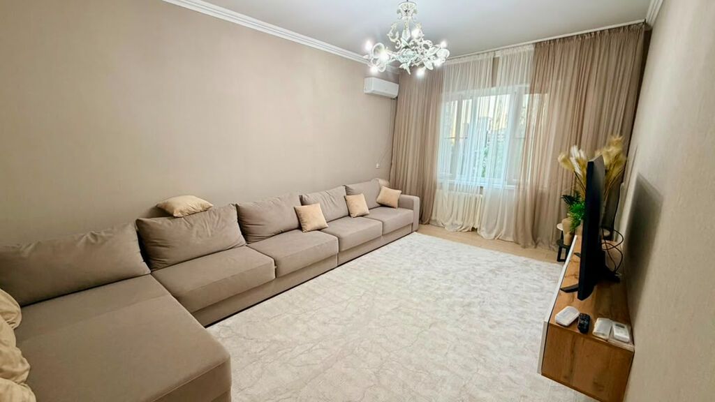 2 комнаты, 48 м², Дордой Плаза ТРЦ 105 серия, 5 этаж, Евроремонт: фото 2