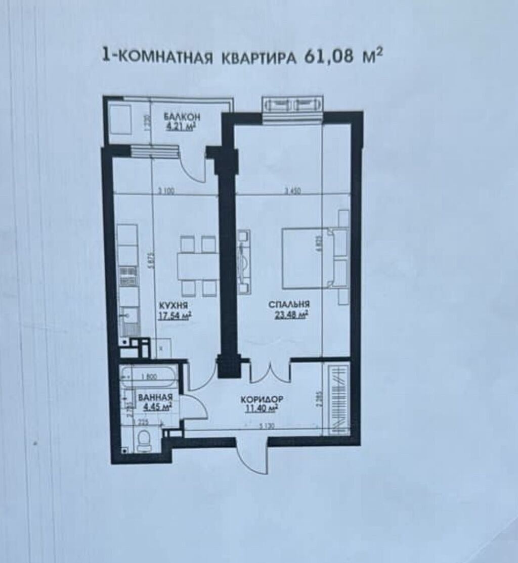 1 комната, 61 м², Элитка, 4 этаж: фото 4