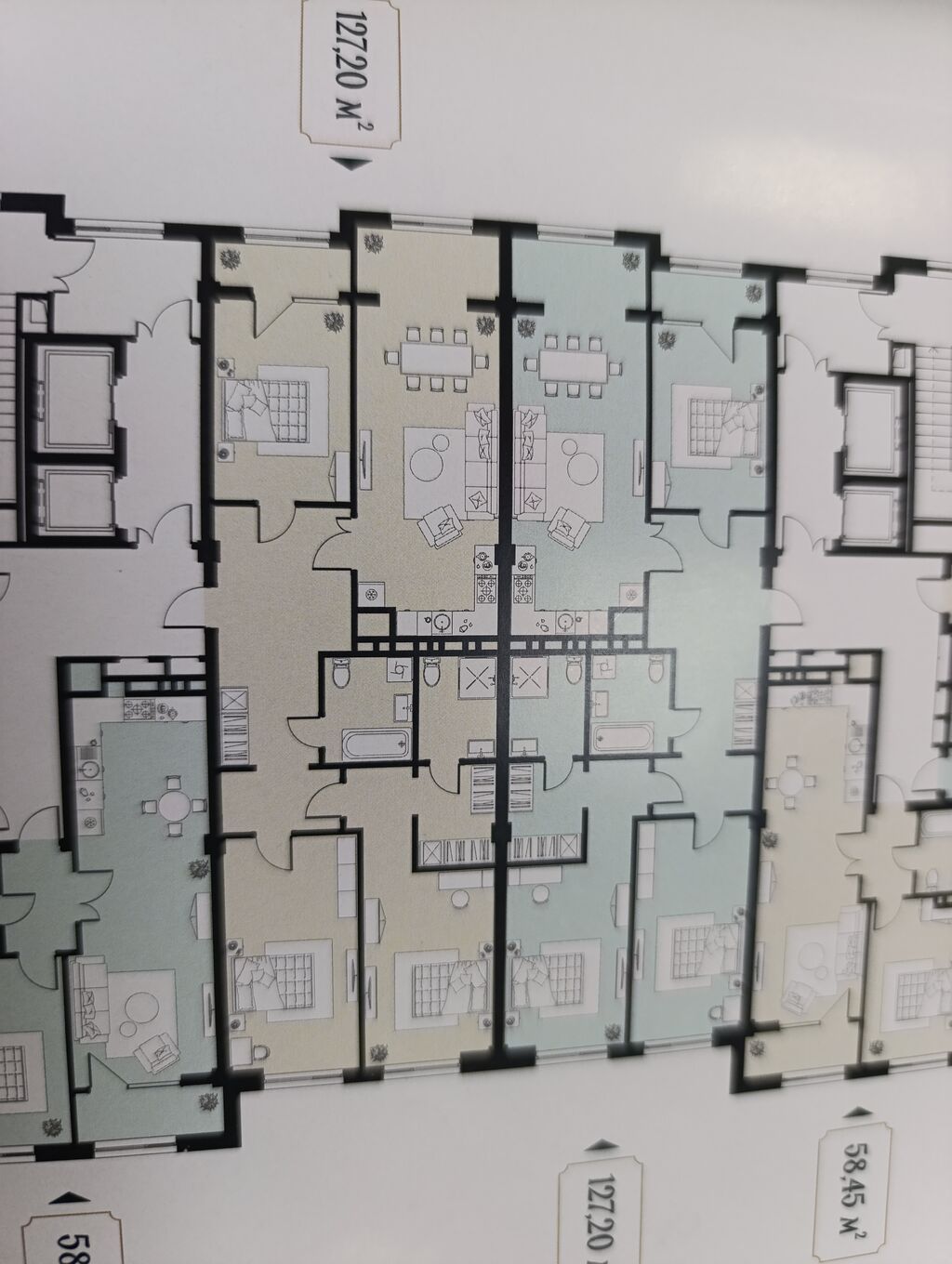 3 комнаты, 127 м², Орто-Сай с. Элитка, 6 этаж, ПСО (под самоотделку): фото 4
