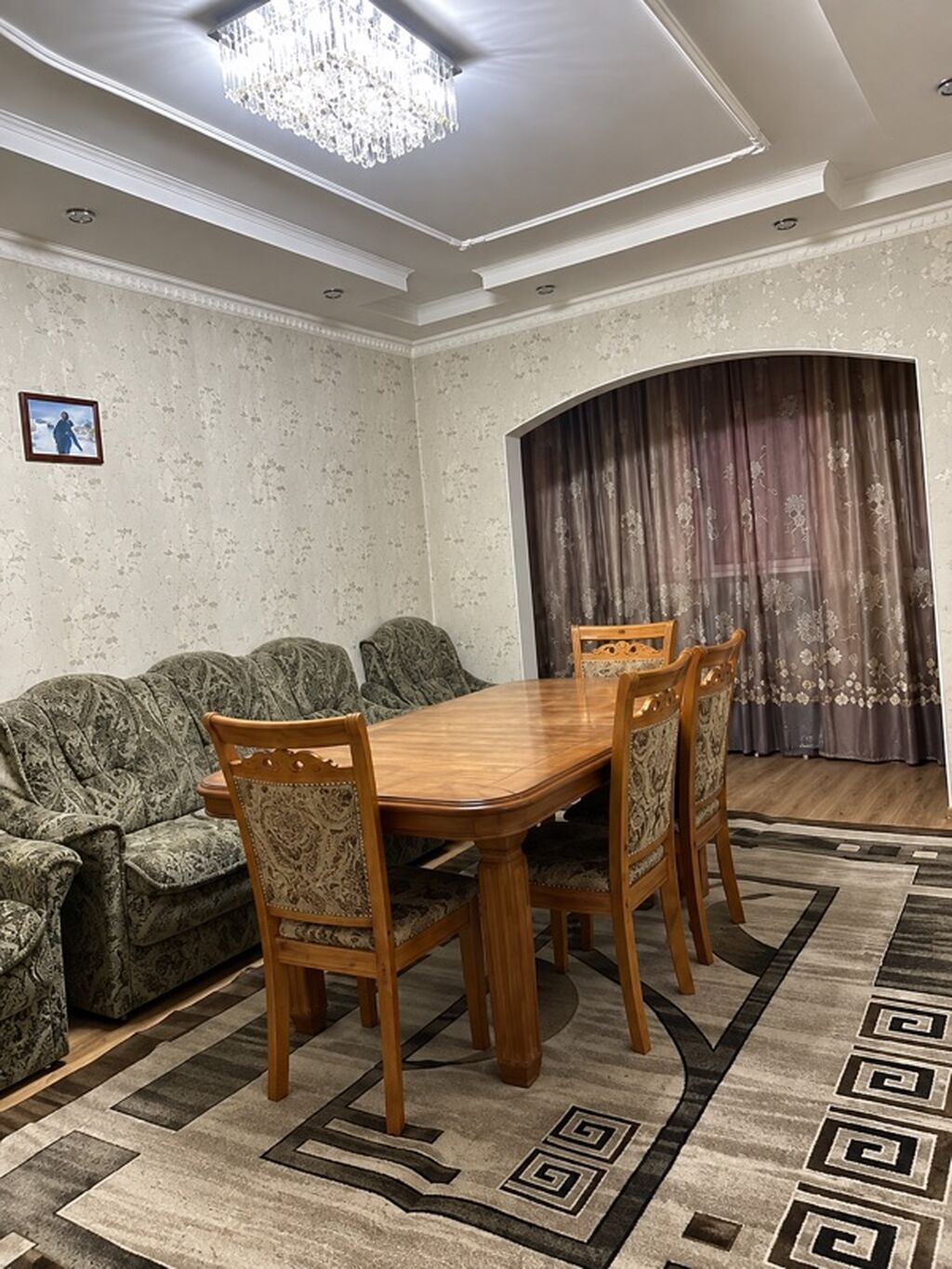 4 комнаты, Улан мкр Только девушкам, от 1 года, С мебелью полностью: фото 3