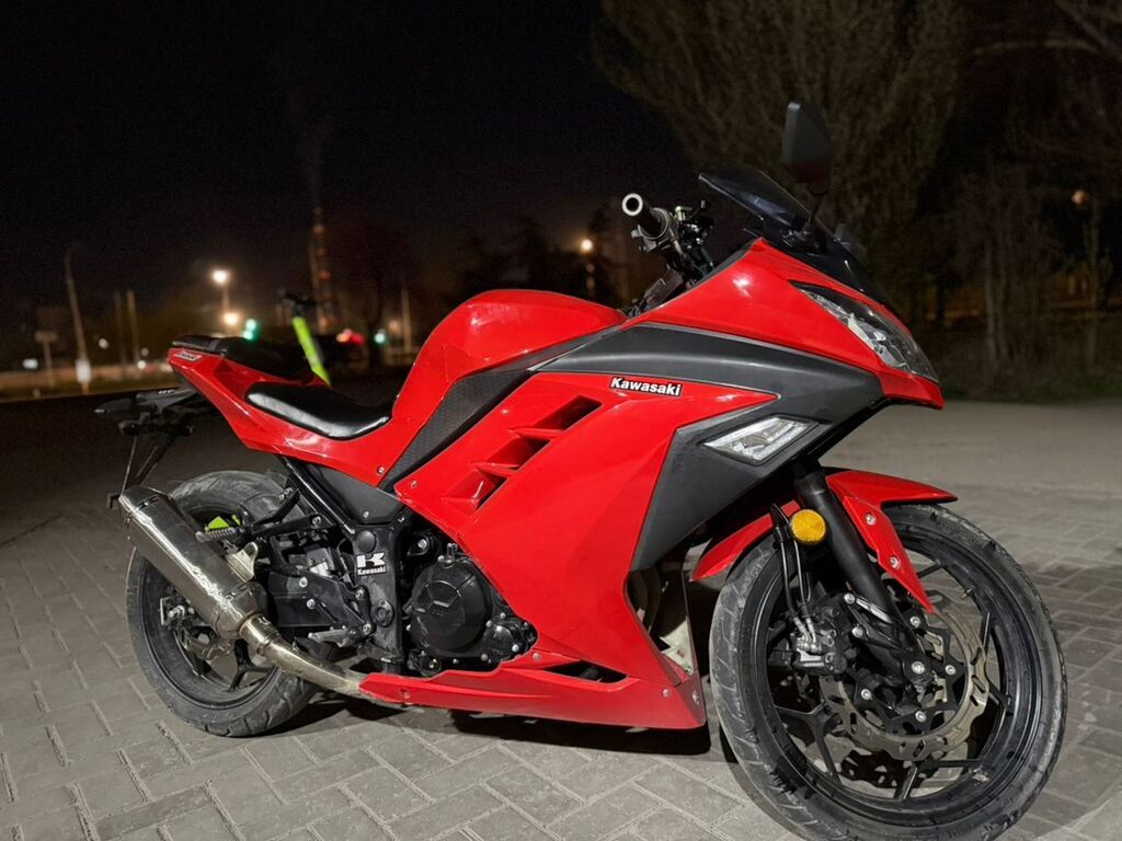 Kawasaki Ninja 300 (серия EX) — спортбайк в ярком красном цвете с: фото 4
