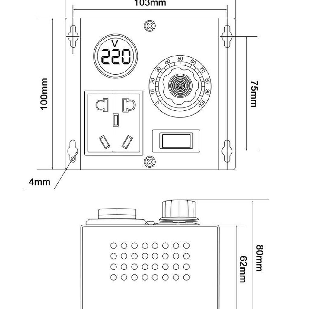 Регулятор напряжения/мощности TYQ-4000W (AC 220V) Функции: - Плавное: фото 4