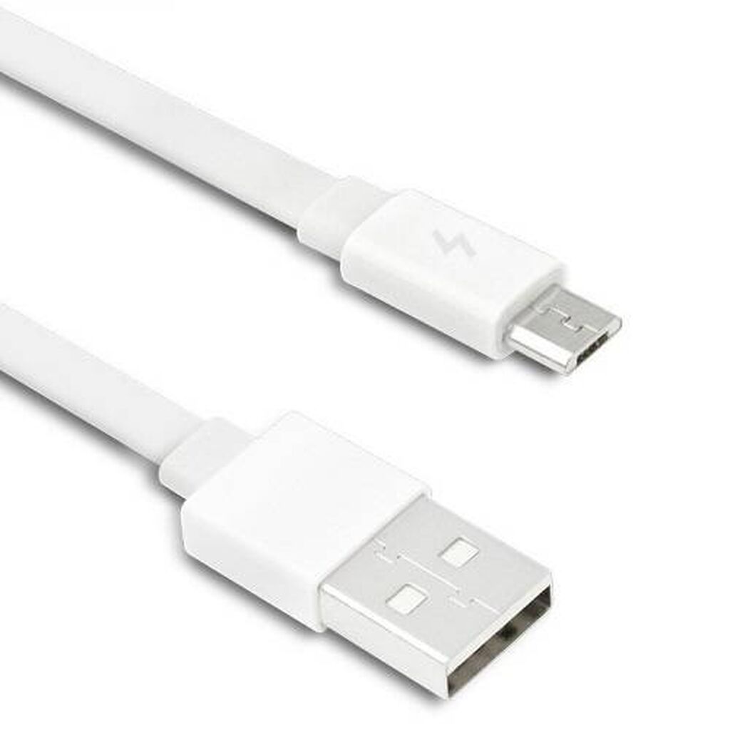 Кабель usb - micro usb xiaomi 16.5см, плоский, белый, новый — фото 2