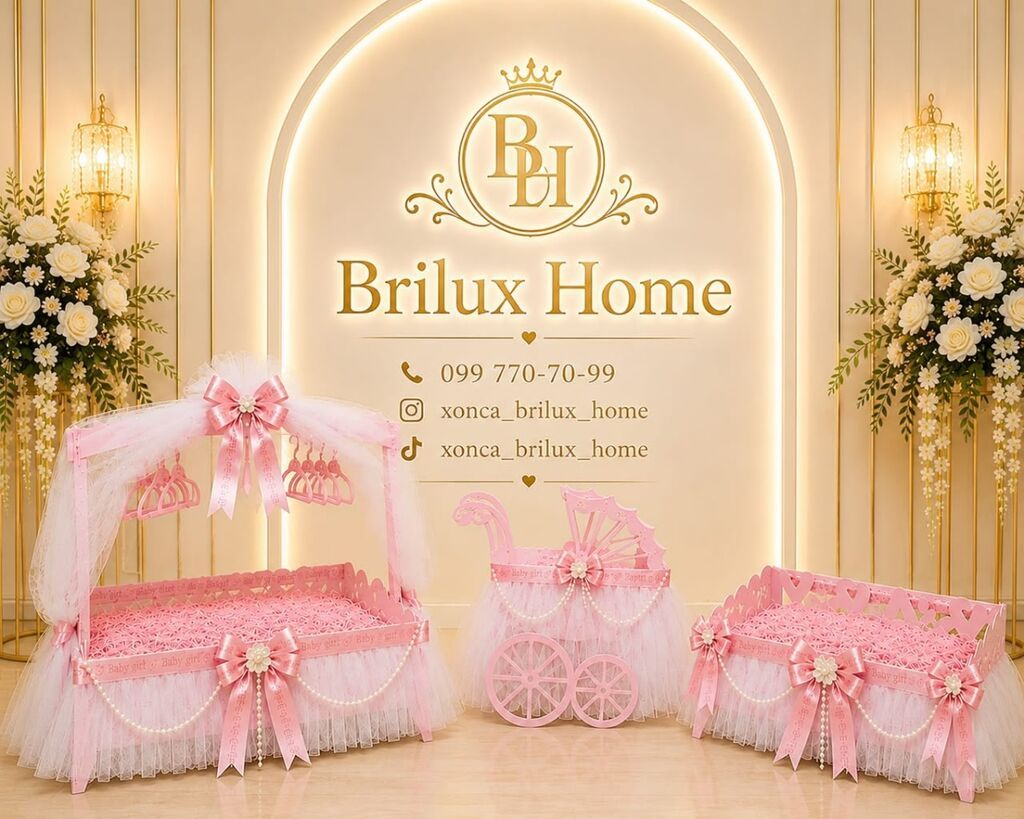 Brilux Home – Xonça və Pampers səbəti - Yeni doğulan və baby shower