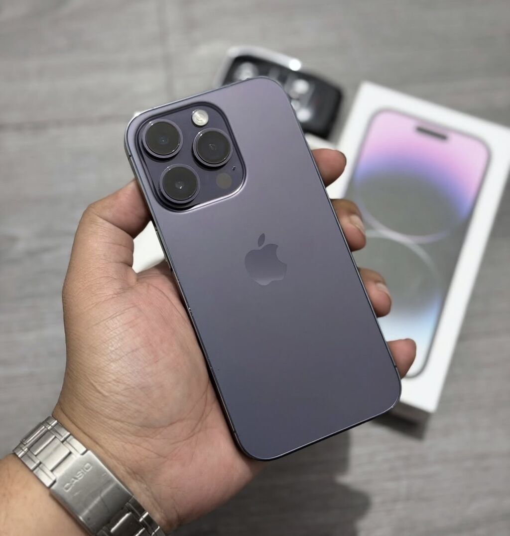 IPhone 14 Pro, 256 GB, Deep Purple, Zəmanət, Simsiz şarj, Face ID