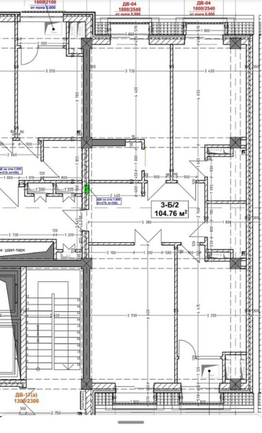 3 комнаты, 17 м², Асанбай мкр Элитка, 15 этаж, ПСО (под самоотделку): фото 2