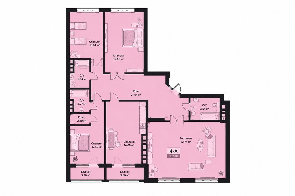 4 комнаты, 158 м², Ала-Арча ТРЦ Элитка, 2 этаж, ПСО (под самоотделку): фото 6