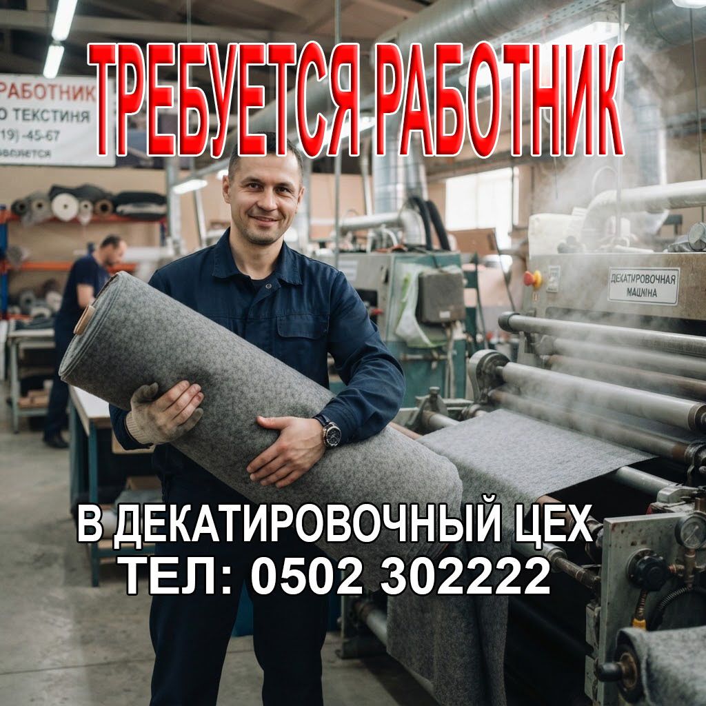Требуется работник на работу с тканью