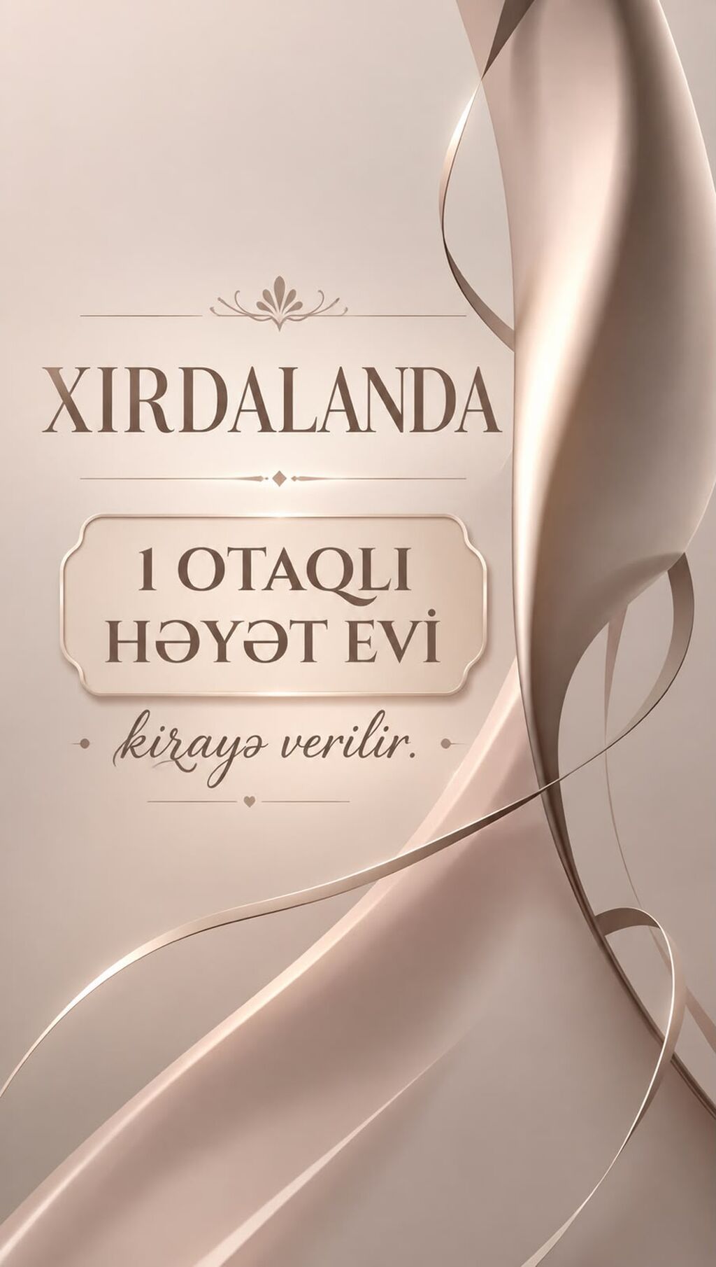 Xırdalanda 1 otaqlı həyət evi kirayə verilir. Ünvan: Xırdalan Uğur