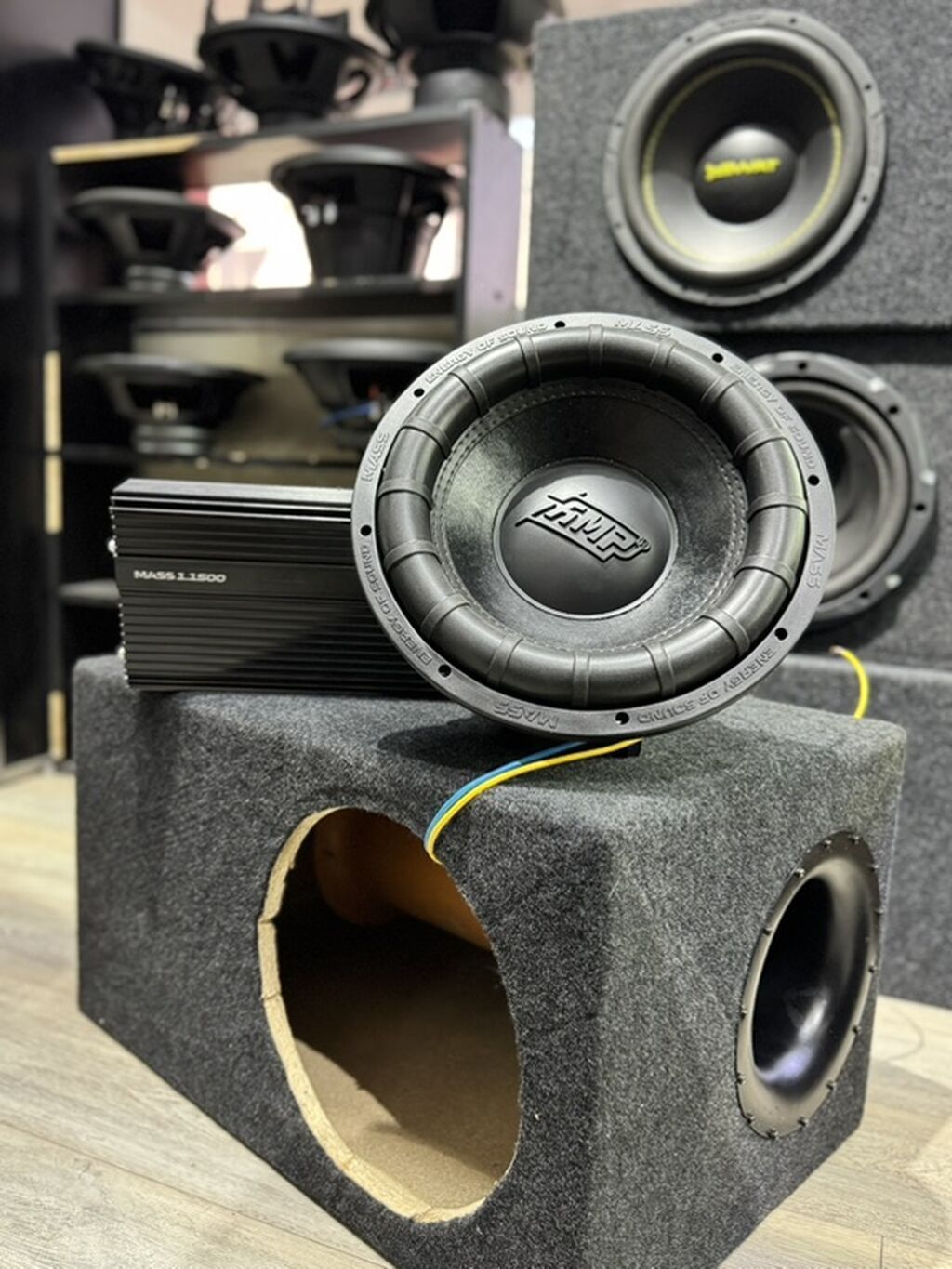 Комплект автозвука AMP BASS Состав набора: - Сабвуфер AMP — 1000 W: фото 4
