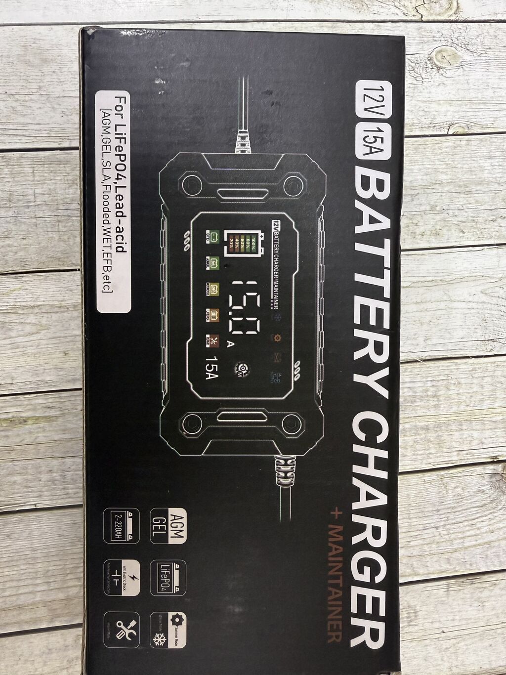 УМНОЕ МОЩНОЕ зарядное устройство для аккумулятора 12V 15A БЫСТРАЯ: фото 3