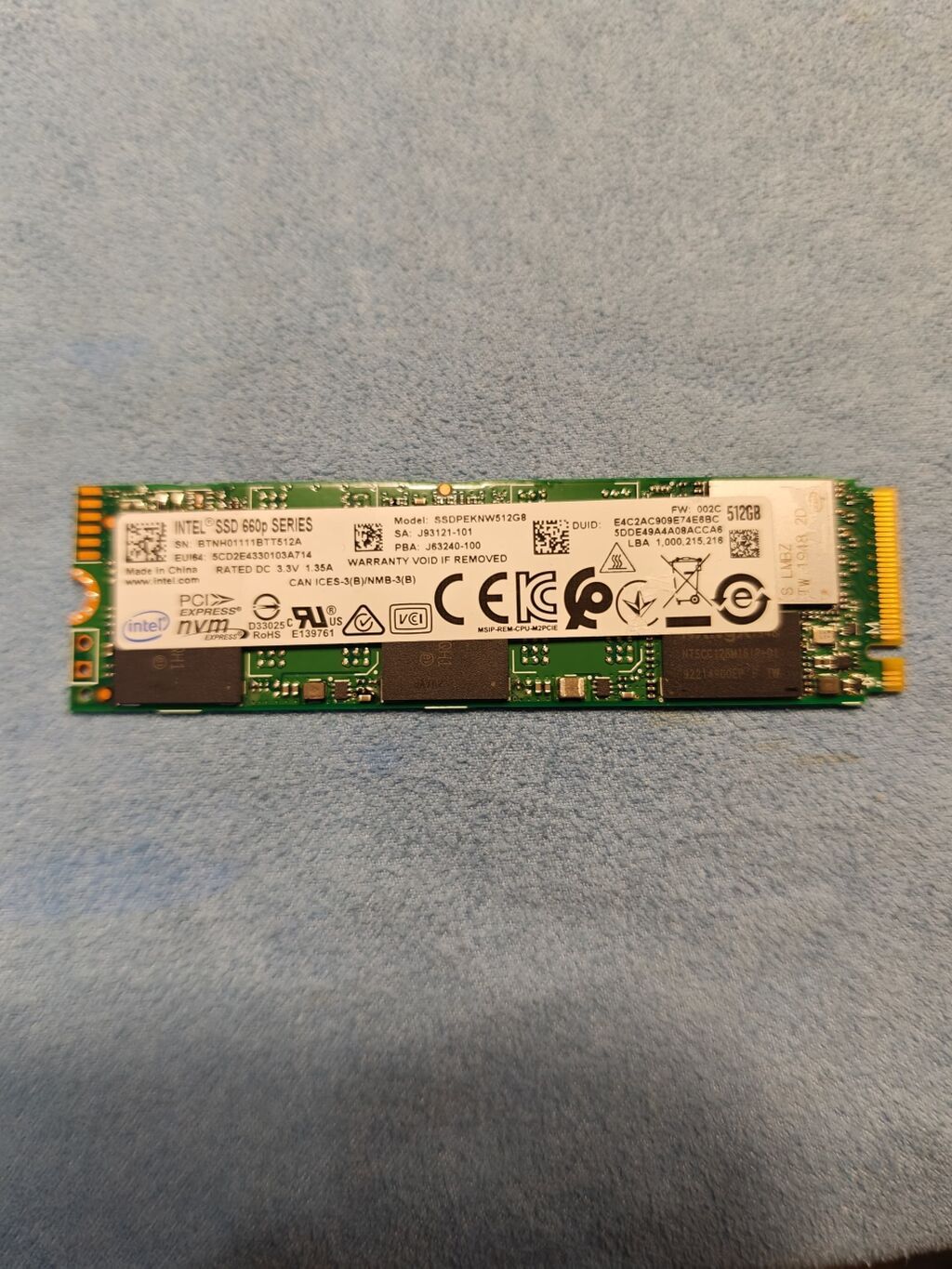 Ssd sata 512 indilinx 98% 4500 сом Ssd nvme intel 99% 4800 сом SSD SK: фото 2