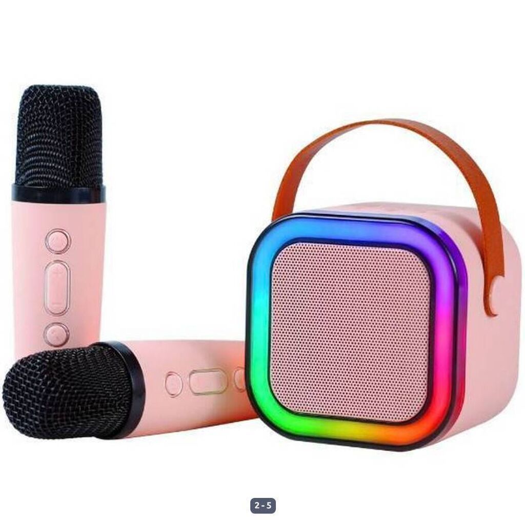 Колонка +караоке+ микрофон беспроводной с колонкой RGB блютуз: фото 4