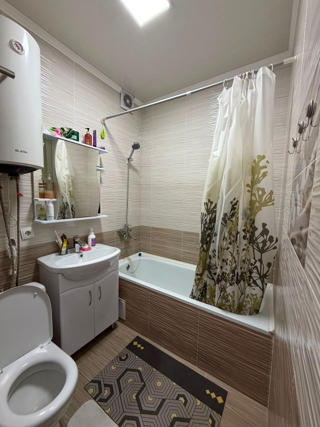 1 комната, 46 м², Тунгуч мкр 106 серия улучшенная, 9 этаж, Евроремонт: фото 8
