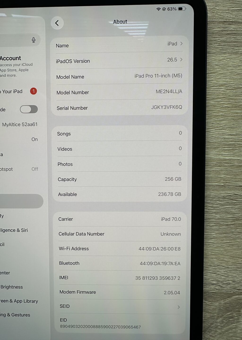 Планшет, Apple, память 256 ГБ, 11" - 12", 5G, Новый, Классический цвет - Серый — фото 2
