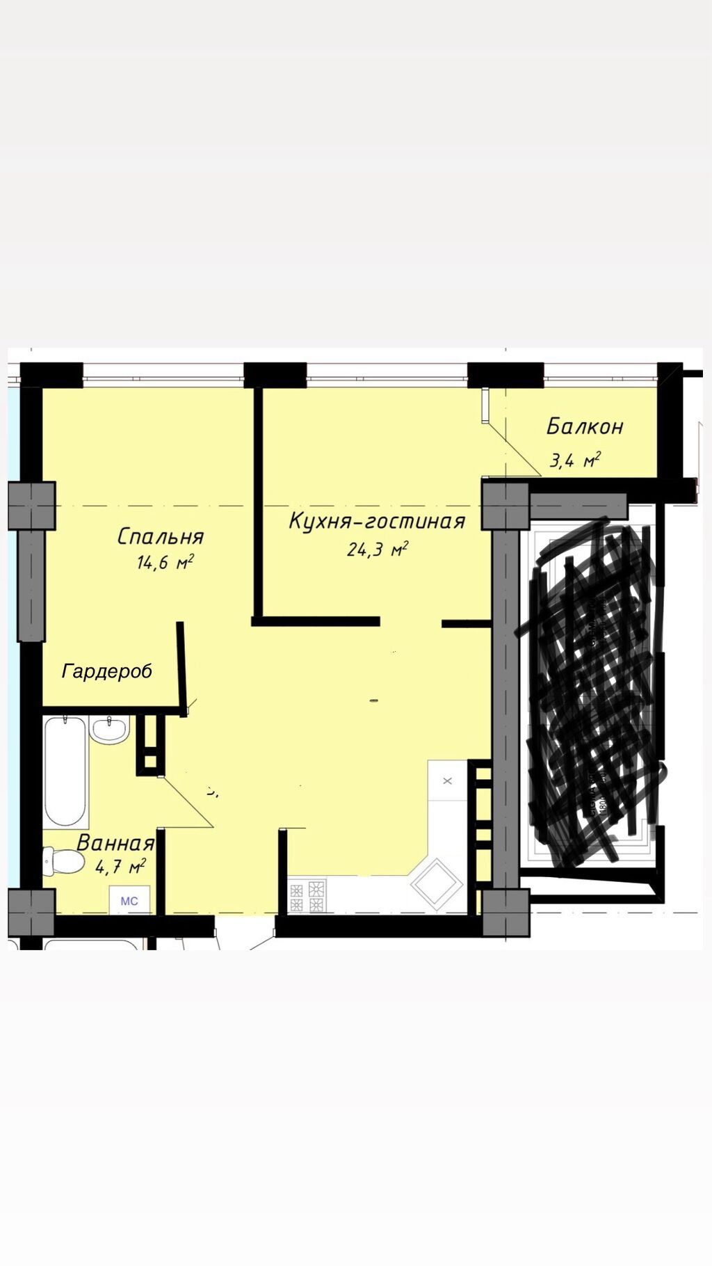2 комнаты, 52 м², парк Фучика Элитка, 12 этаж: фото 3