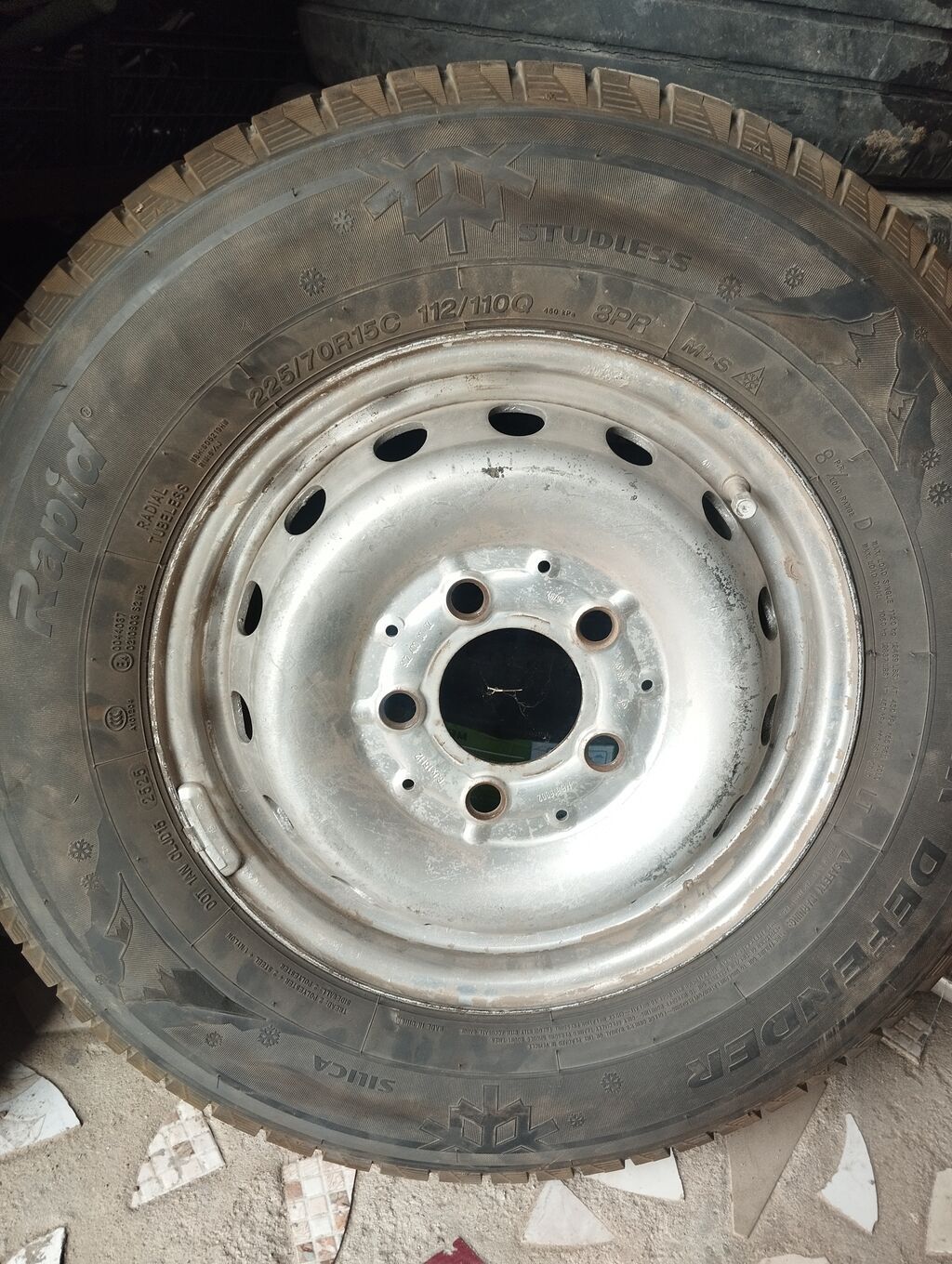 Колеса в сборе 225 / 70 / R 15, Зима, Новый, Легкий коммерческий транспорт (C/LT), Железные, отверстий - 5: фото 3