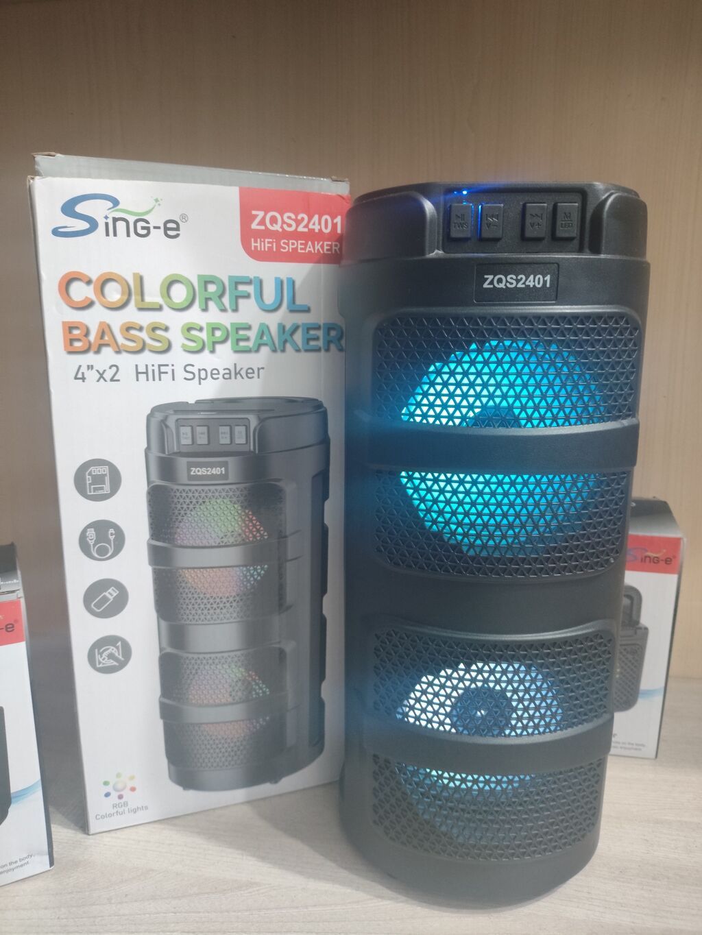 Портативная акустика Sing-e ZQS2401 (HiFi) - Два динамика 4" (4"x2) с: фото 2