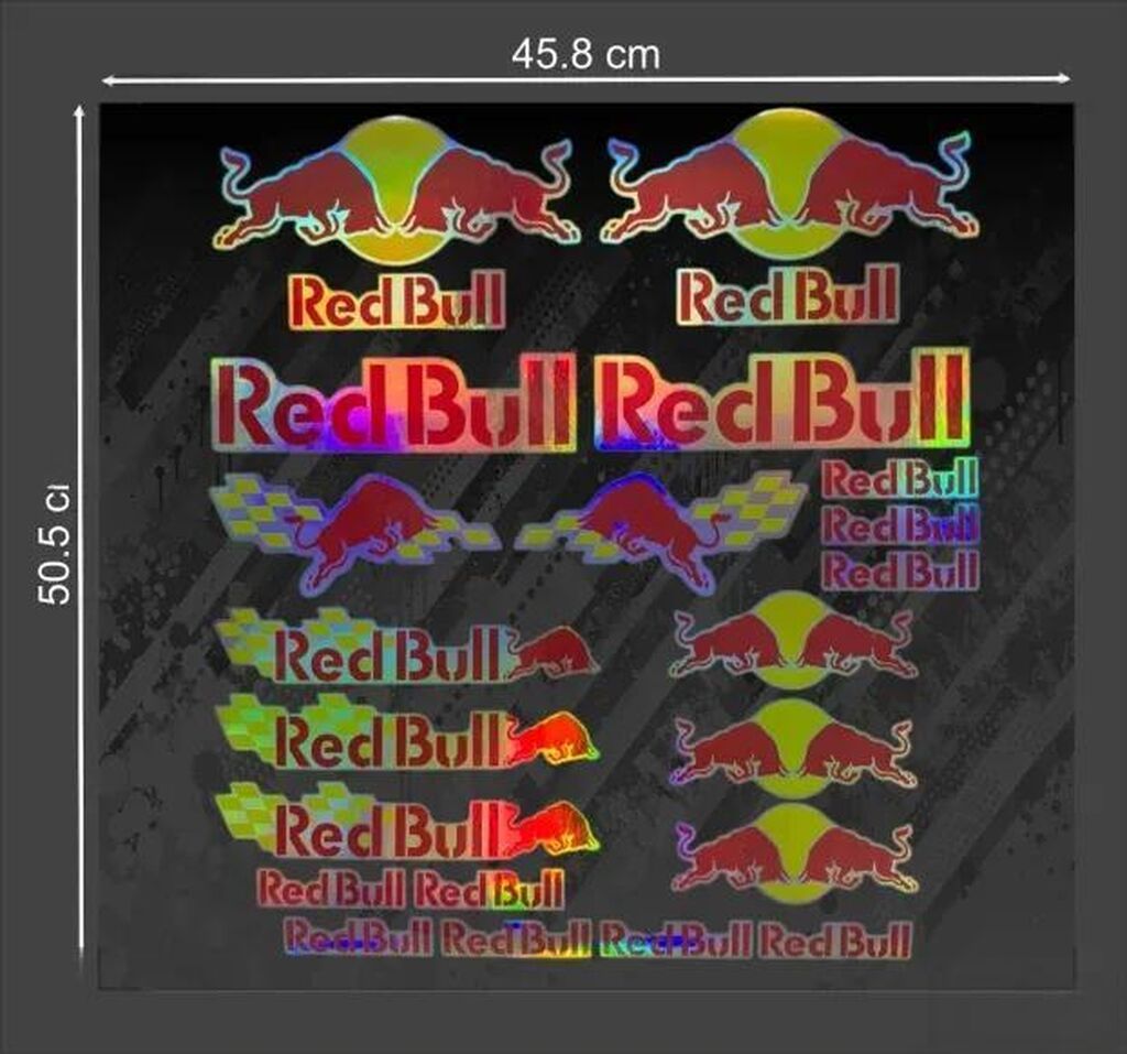 Delovi za motocikle: Hologramske nalepnice red bull komplet sponzori- 2410 📌 opis