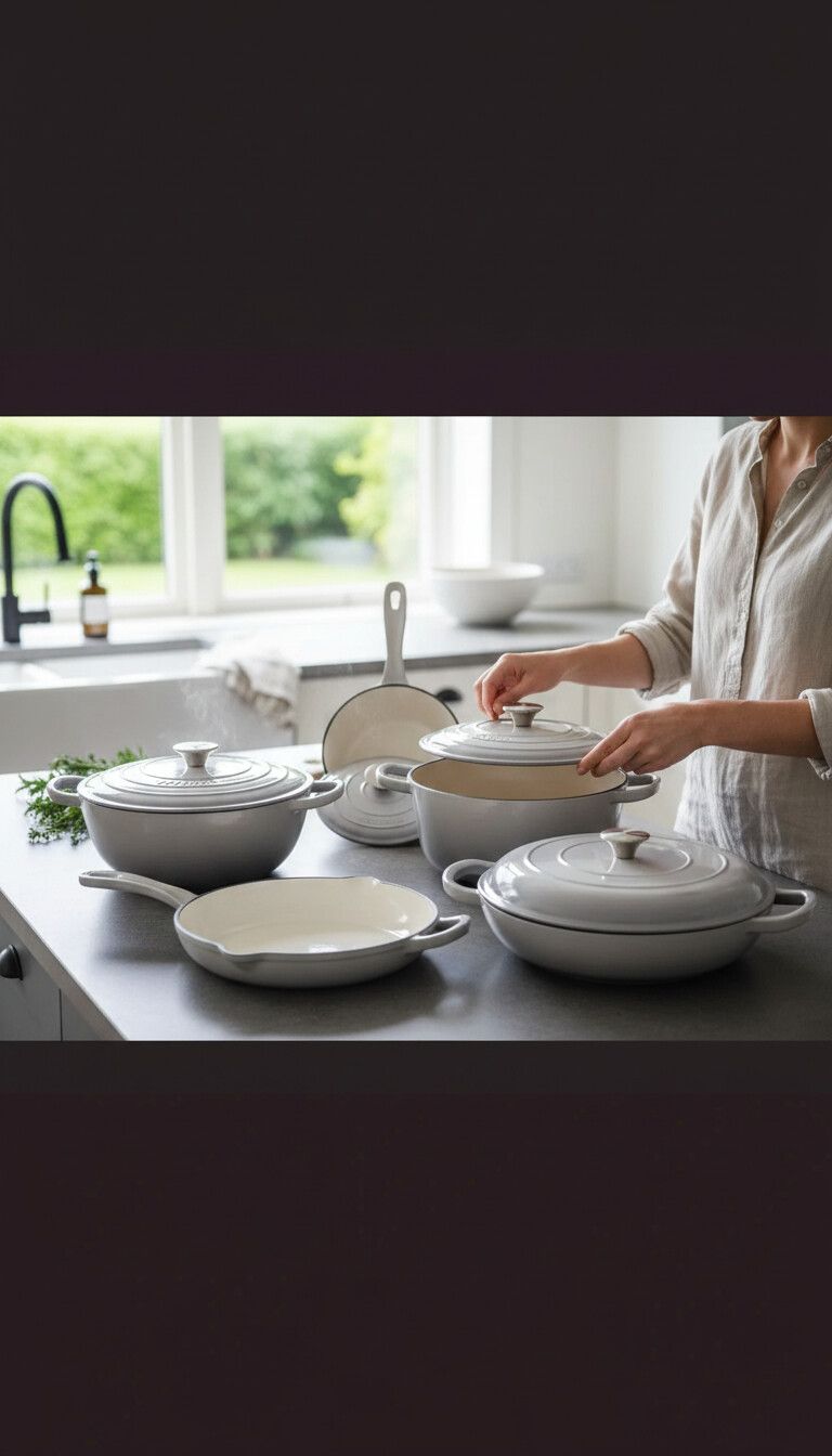 Наборы посуды: Чугунные наборы посуды 5-в-1 Aidema (эмалированный чугун, цвет —