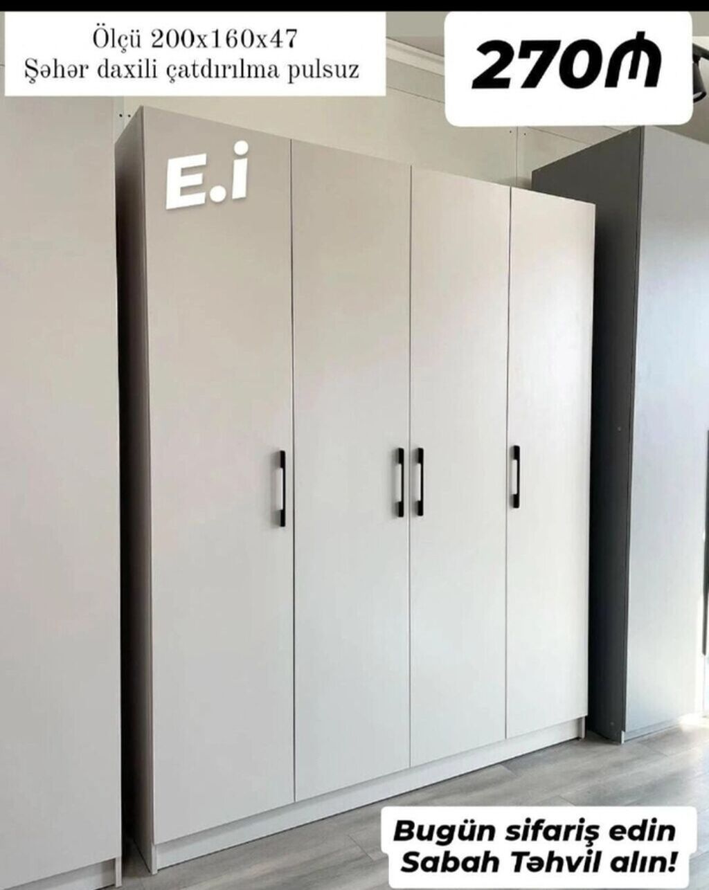 4 qapılı dolab Yep yeni 270 azn rəng seçimi var çatdırılma var
