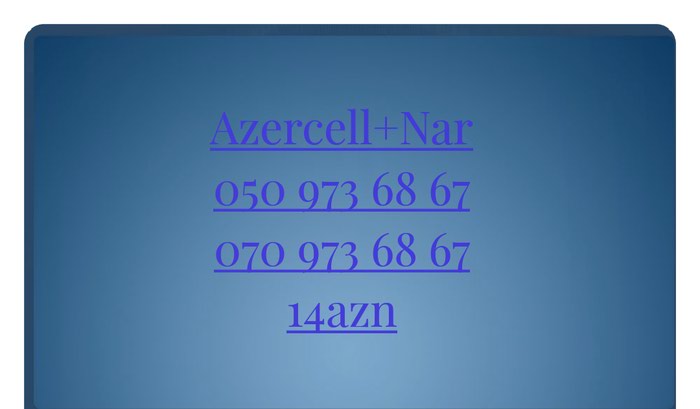 SİM-kartlar: Azercell Nar 0509736867
Yeni nomre
Unvan Xirdalan seheri - lalafo.az Bakı şəhərində Azercell Nar 0509736867
Yeni nomre
Unvan Xirdalan seheri