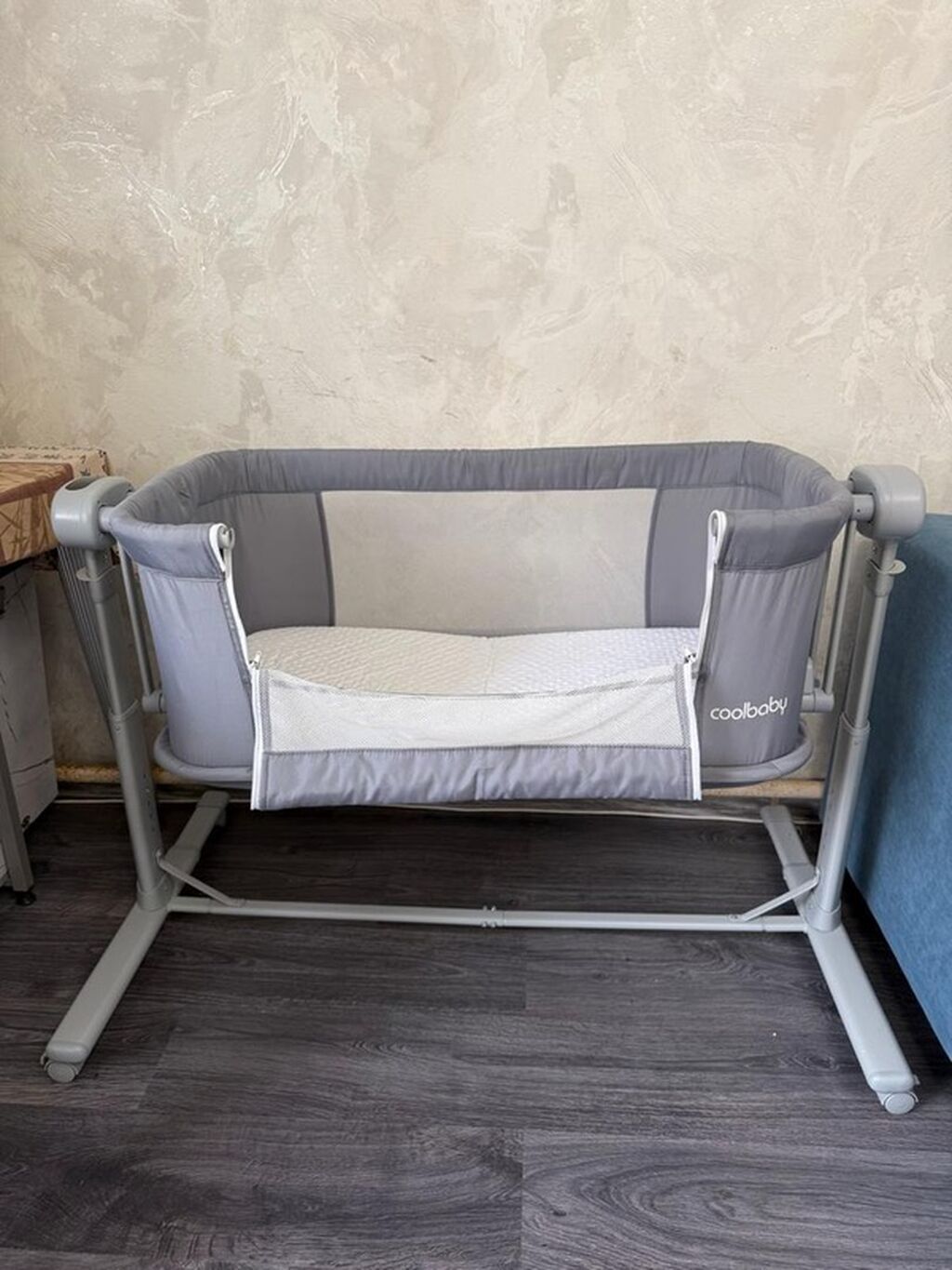 Прикроватная колыбель Coolbaby, серая: фото 3