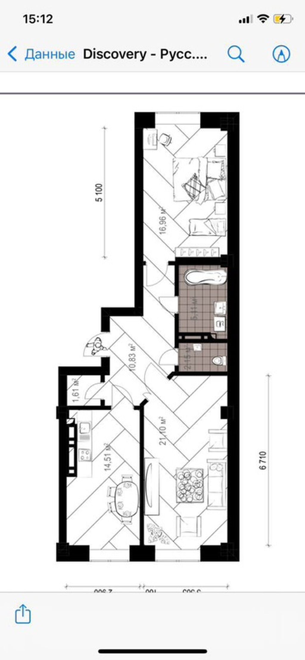 2 комнаты, 72 м², Элитка, 10 этаж, ПСО (под самоотделку): фото 1
