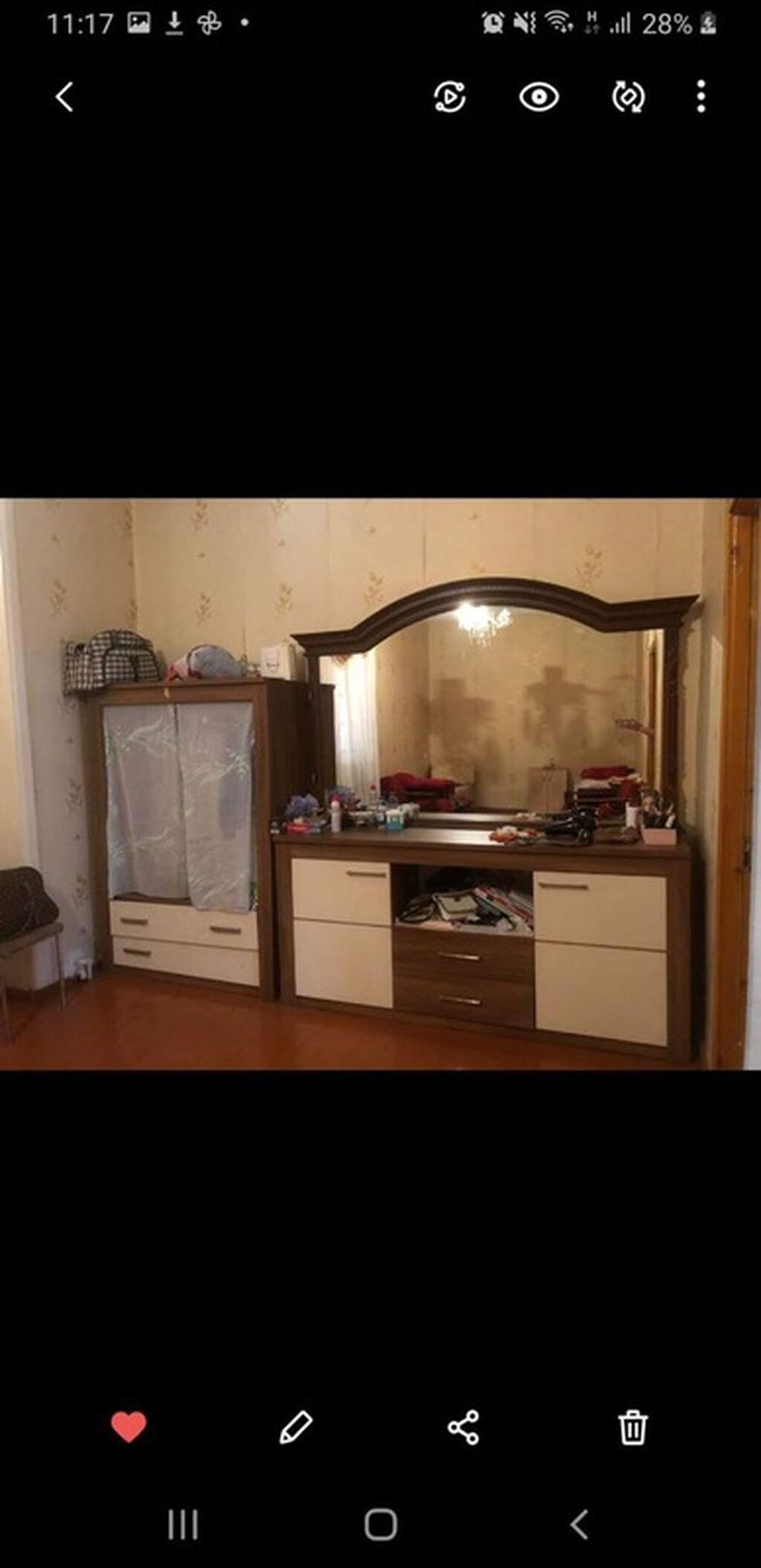 Tam mebellı 4otaqlı mənzil (fotolarda göstərilən). Plan və sahələr: -
