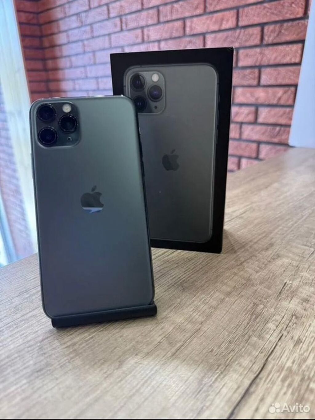 IPhone 11 Pro, Б/у, 256 ГБ, Matte Midnight Green, Коробка — фото 1