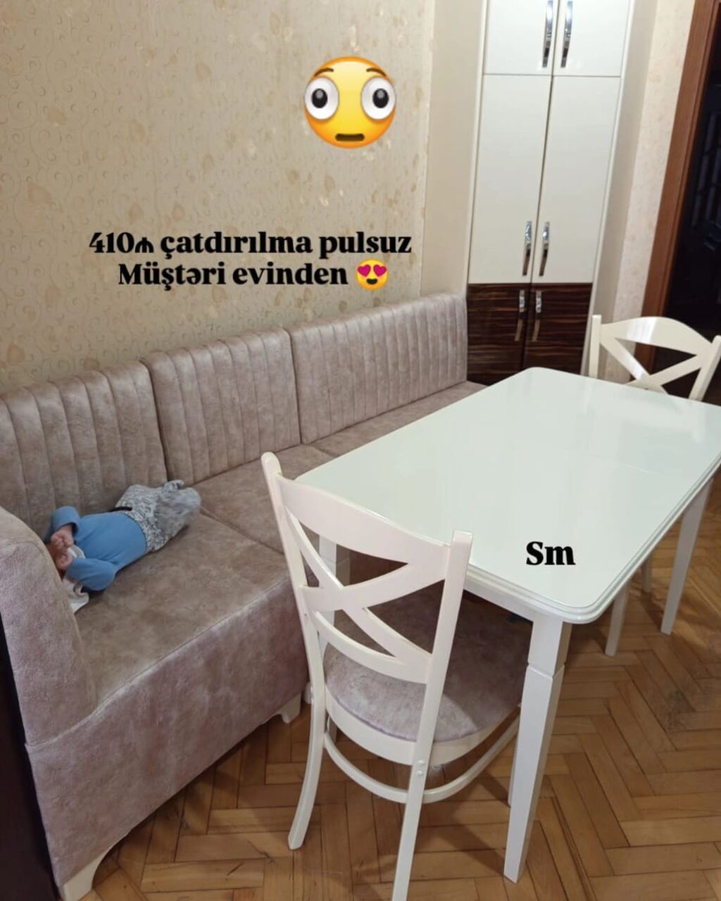 Mətbəx üçün künc dəsti - Künc divan: parça üzlü, yumşaq oturacaq, dik