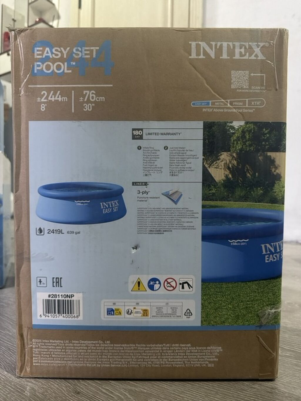 Надувной каркасный бассейн Intex Easy Set 244 см - Серия: Easy Set