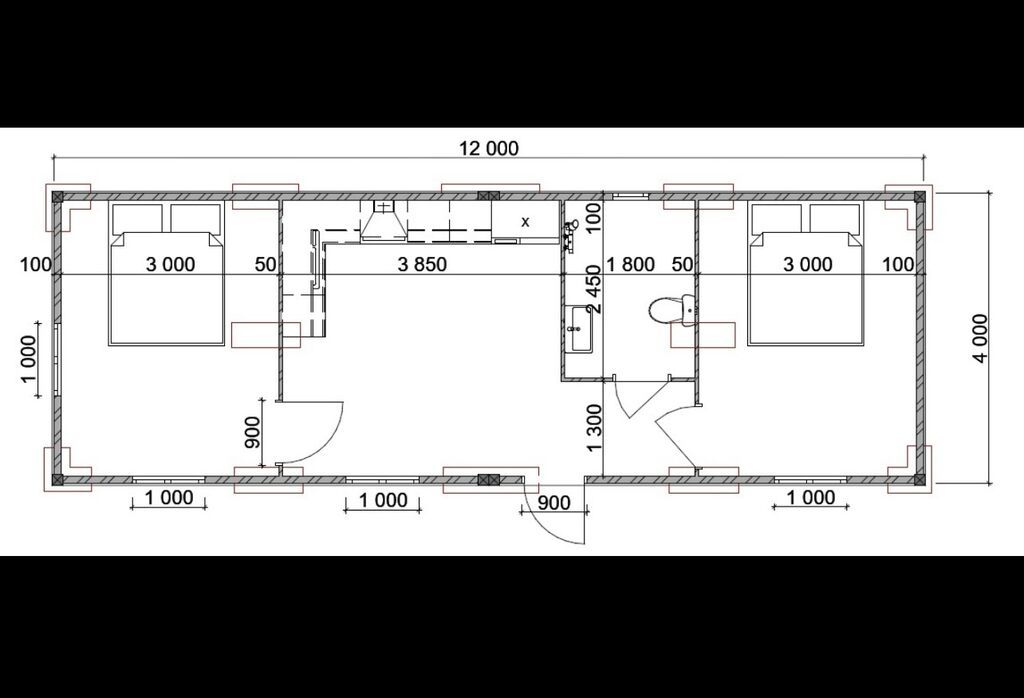 Модульный дом 12×4 — для жизни и бизнеса! Размер: 12×4 м (48 м²): фото 8