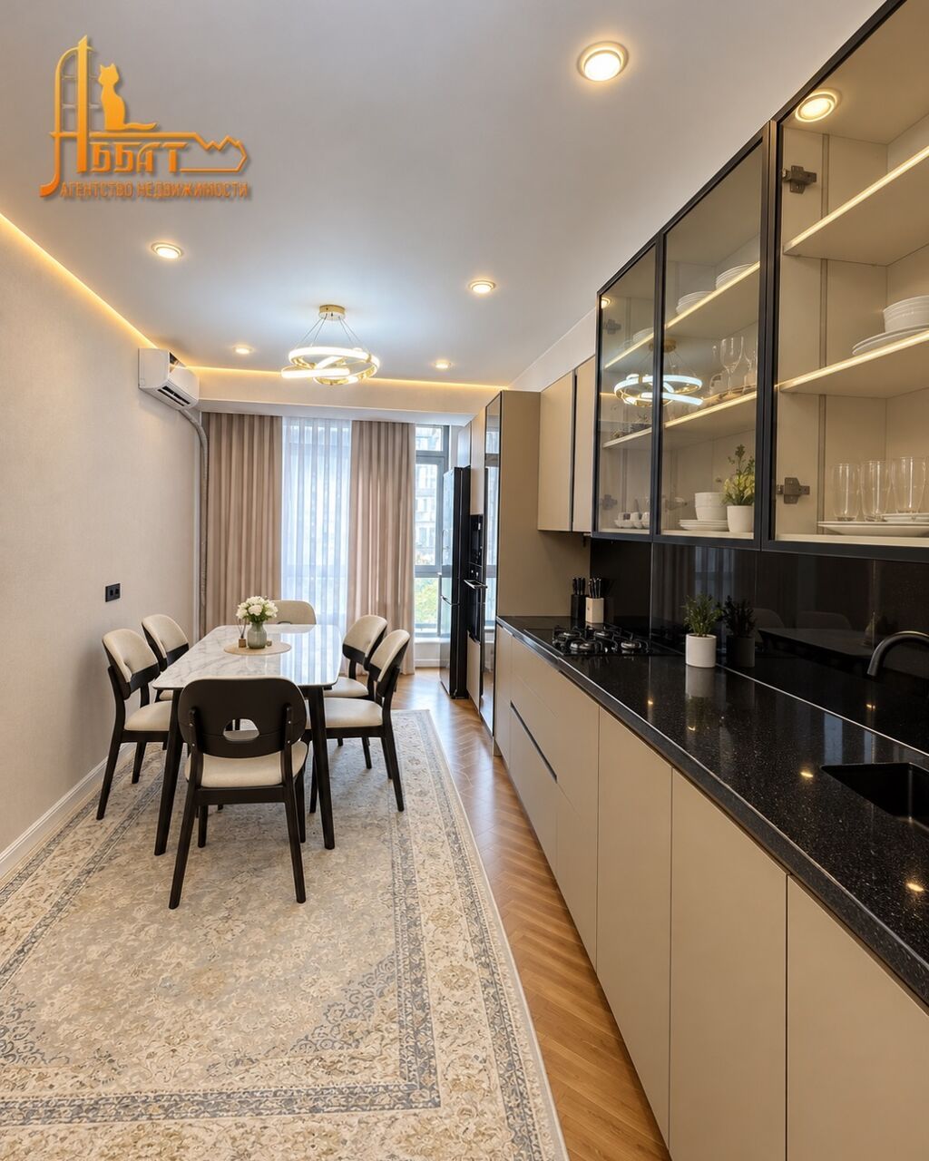 2 комнаты, 86 м², Дордой Плаза ТРЦ Элитка, 5 этаж, Дизайнерский ремонт: фото 3