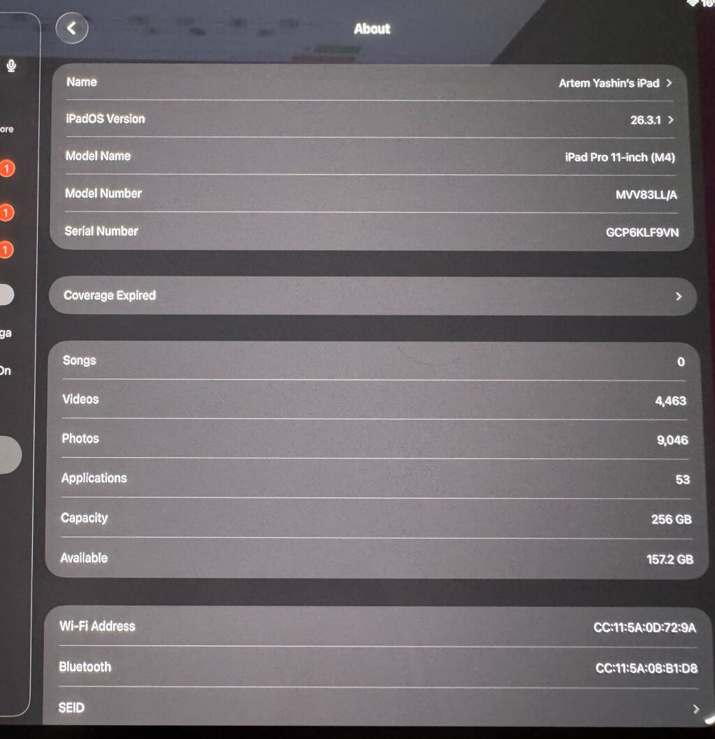 Планшет, Apple, память 256 ГБ, 10" - 11", Wi-Fi, Б/у, Классический цвет - Черный: фото 4
