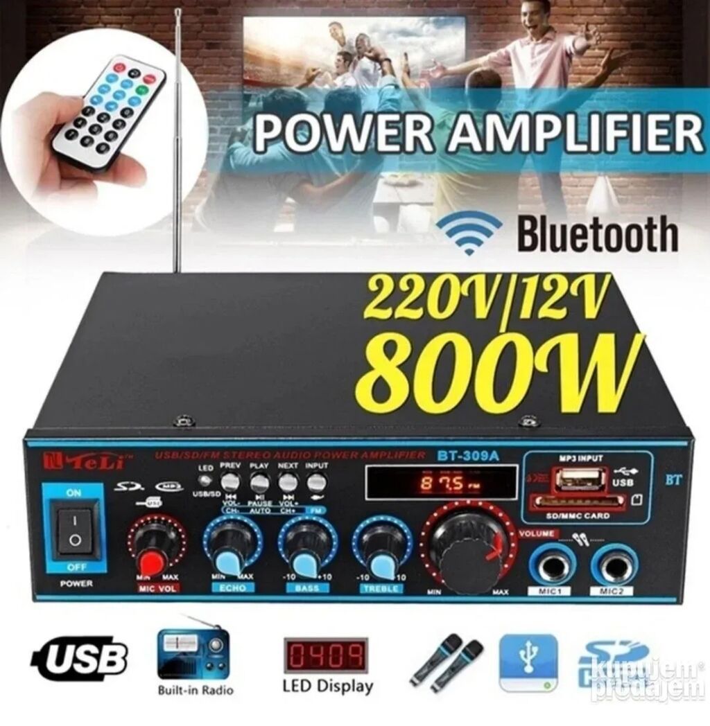 Pojačala i prijemnici: Pojačalo Bluetooth pojacalo GARANCIJA 2GOD pojačivač Bluetooth