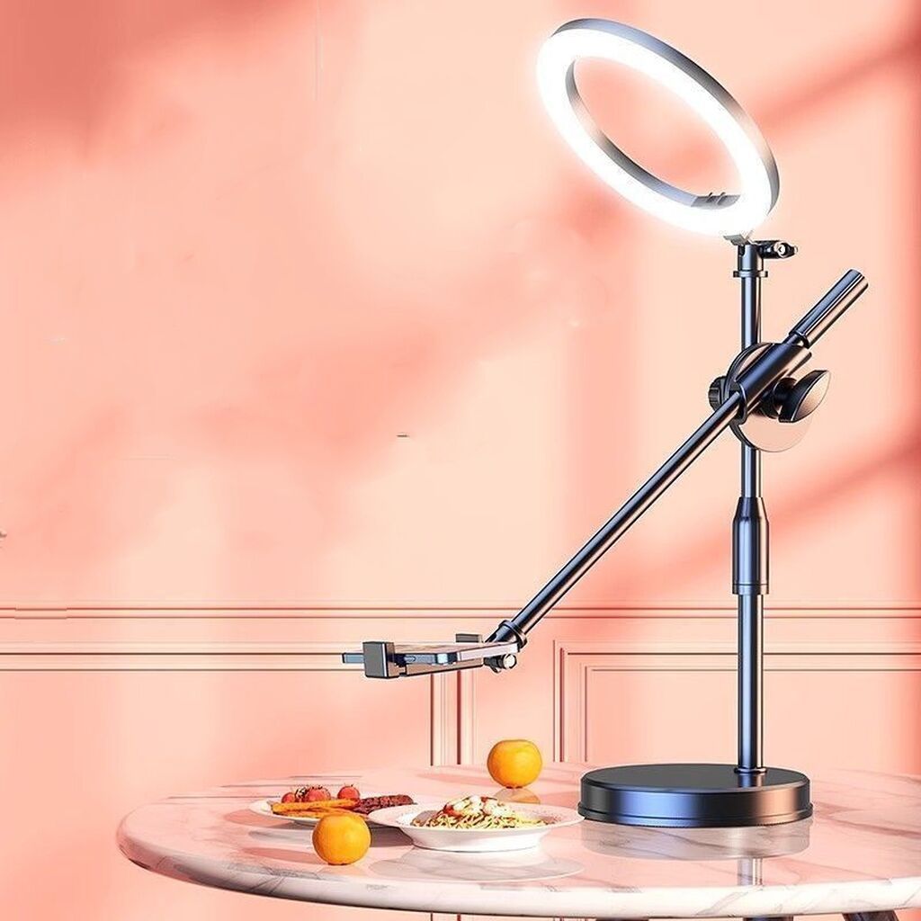 Настольный штатив с кольцевой LED-подсветкой и держателем для: фото 6