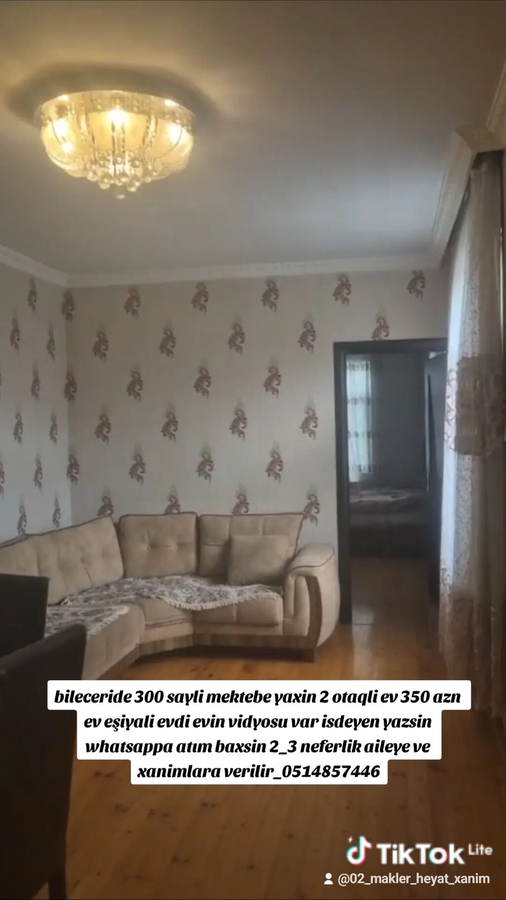 80 kv. m, 2 otaqlı, İnternet, Telefon, Qaz