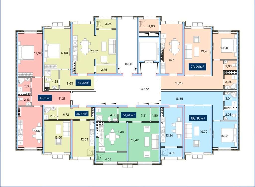 1 комната, 51 м², Достук с. Элитка, 4 этаж, ПСО (под самоотделку): фото 5