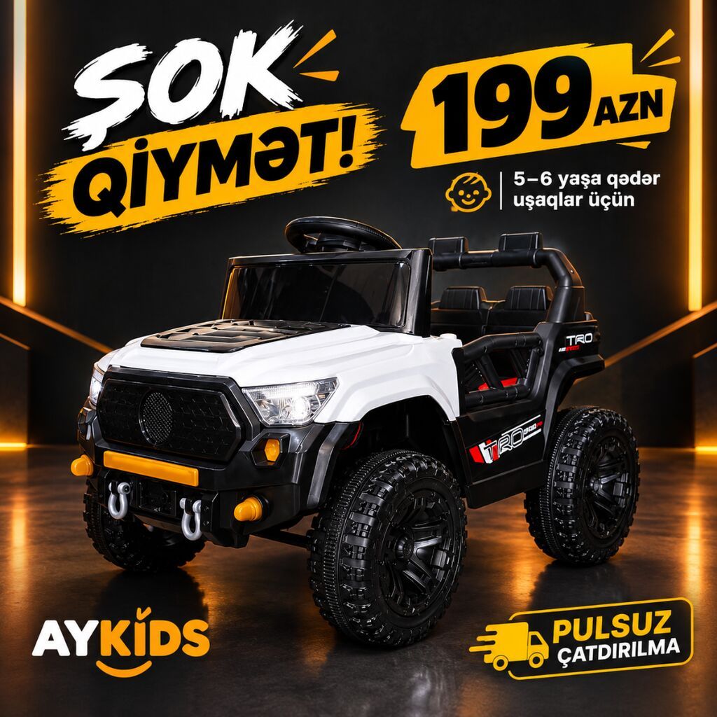 🔥 **UŞAQ ELEKTRİK MAŞINI — ŞOK QİYMƏT!** 🔥 🚙 **12V • 2 MÜHƏRRİK •