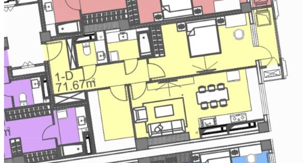1 комната, 71 м², Улан-2 мкр Элитка, 10 этаж, ПСО (под самоотделку): фото 7