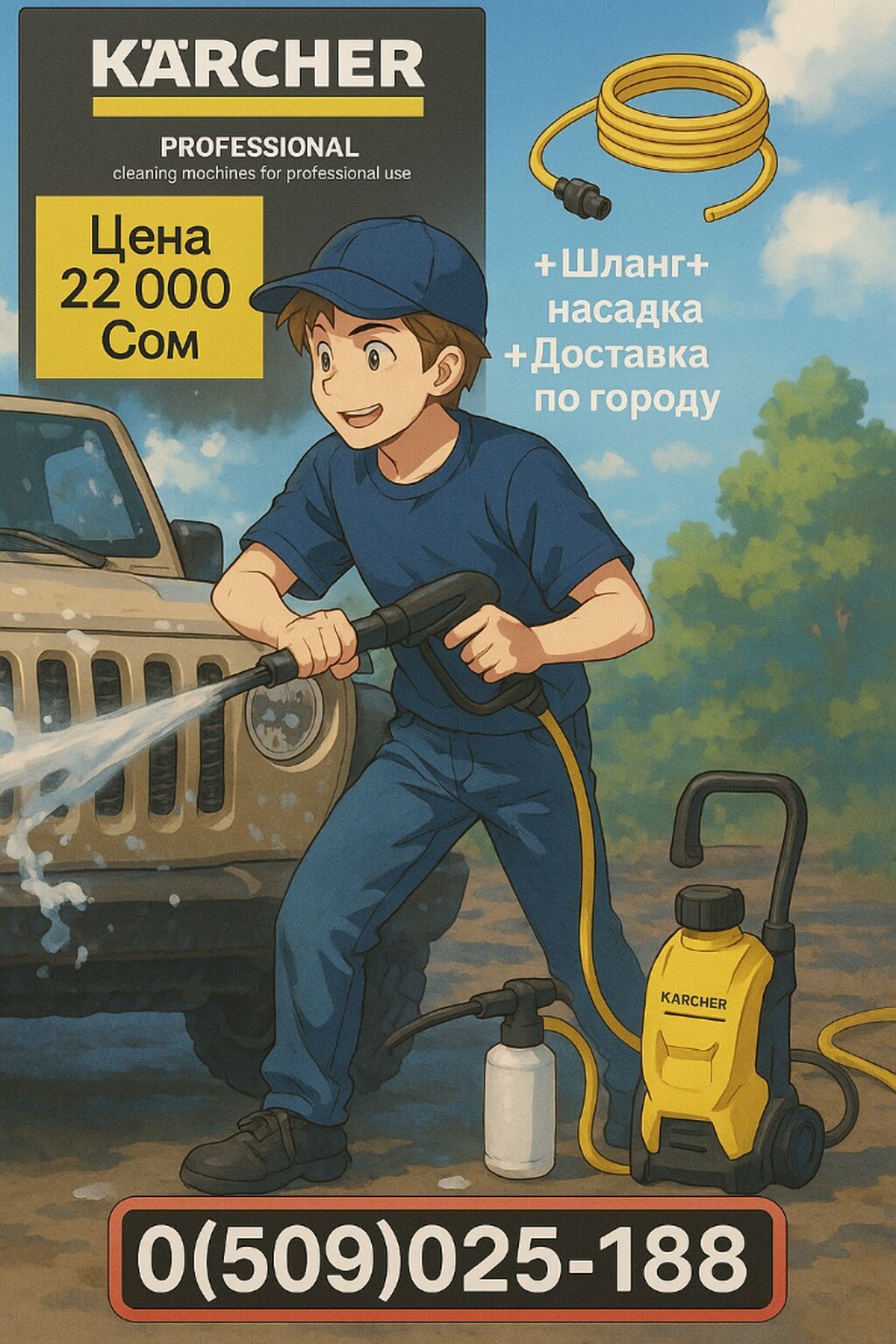 Шланг ultra трёхслойный тонкий для полива и для моек высокого давления — фото 2