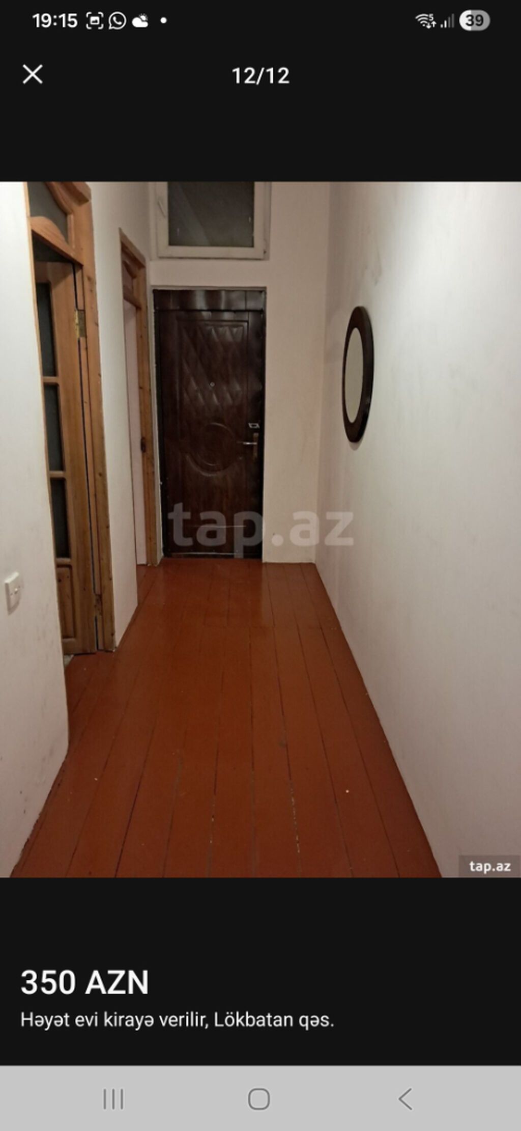 Lökbatanda 1 otaqlı həyət evi kirayə verilir, 50 m², 350 AZN/ay, şəkil 5 / 6