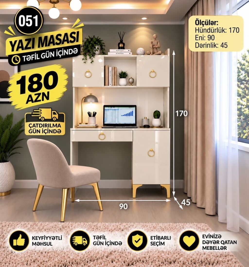 Düz masa, Stulsuz, Polkalı, Siyirməli, Rusiya, Sadə laminat
