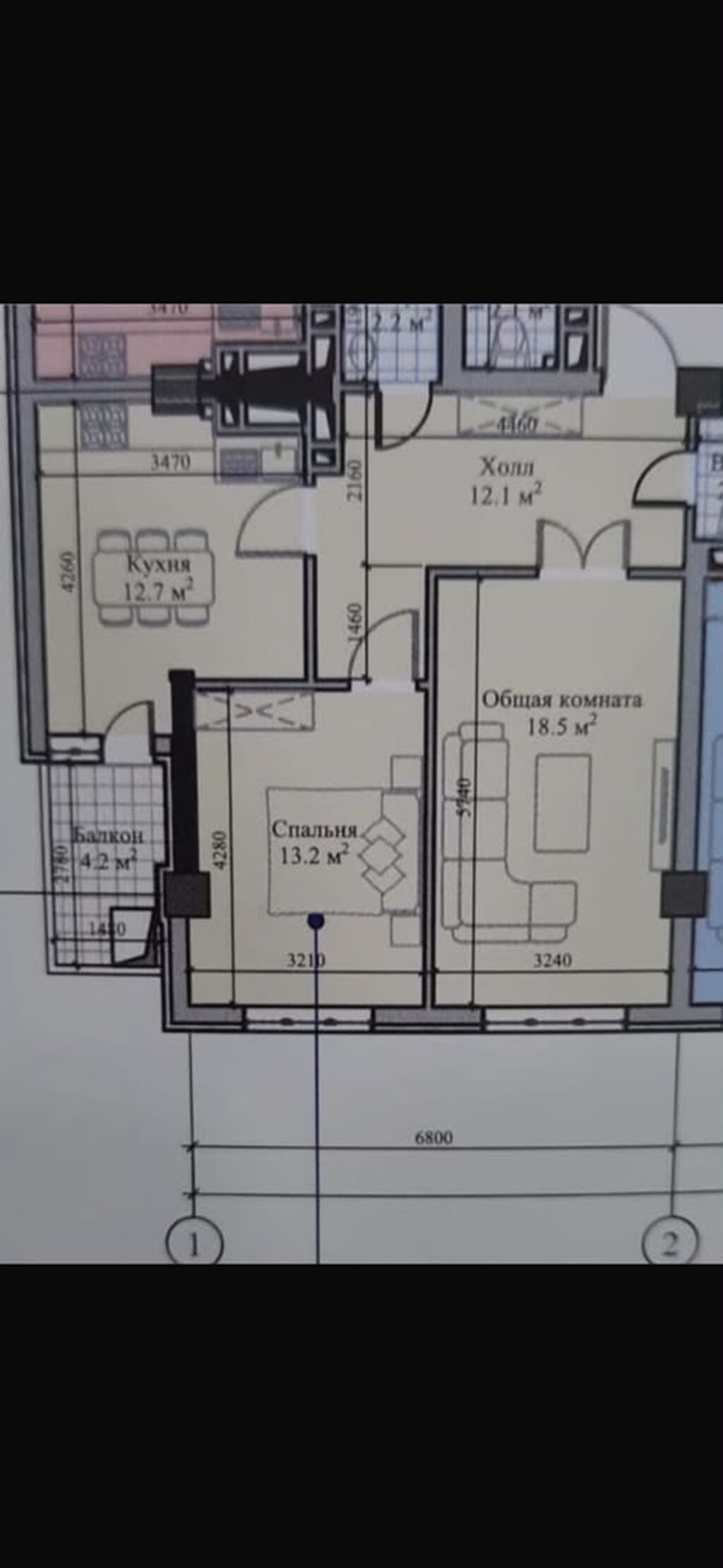 2 комнаты, 66 м², Технопарк Элитка, 6 этаж, ПСО (под самоотделку): фото 2