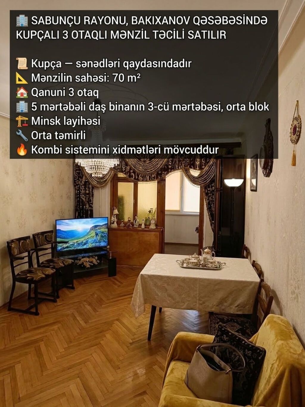 Tecili kupcali 3 otaqli bina evi satilir Sabuncu rayonu Bakıxanov