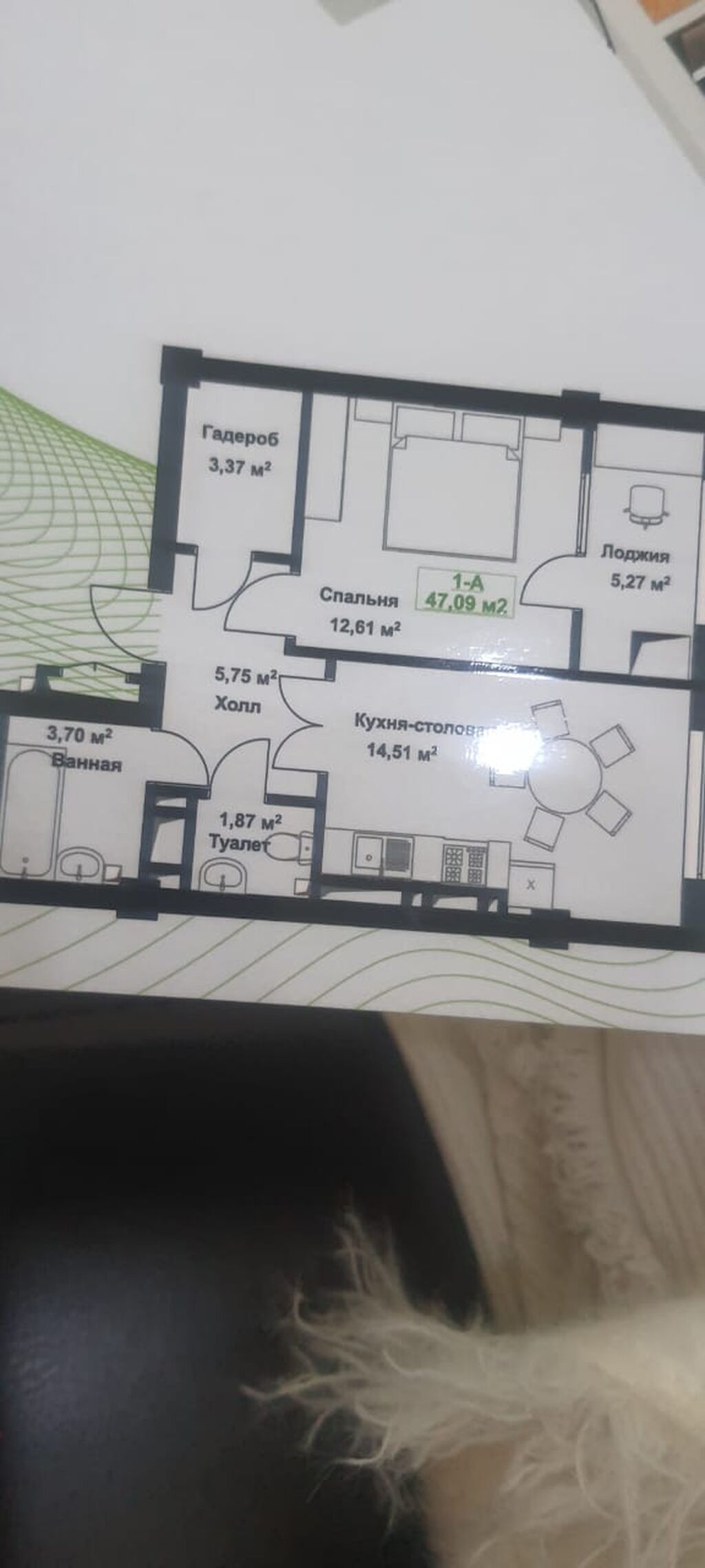 1 комната, 48 м², 9 этаж: фото 4